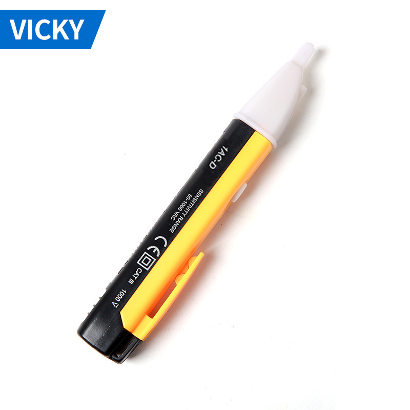 IAC-D测电笔黄 电工用测电笔带蜂鸣器亮灯式实用非接触型电笔外贸