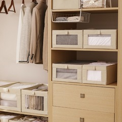 日式衣櫃棉麻布藝收納盒無蓋摺疊衣服收納箱筐玩具包包衣物整理箱