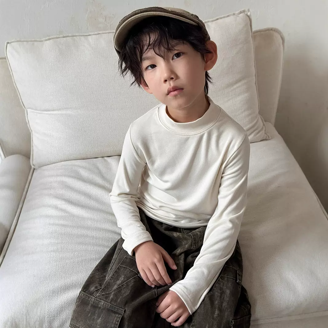 儿童莫高领春秋打底衫男童秋装新款女童保暖上衣宝宝内搭长袖t恤