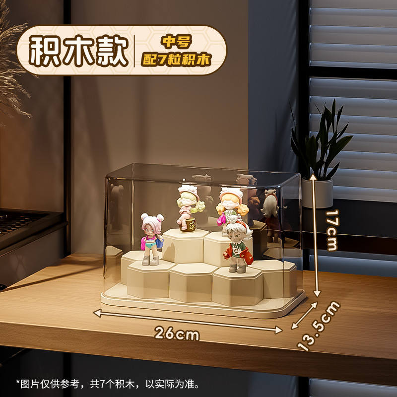 盲盒手办收纳盒透明潮玩展示盒亚克力防尘玩具乐高积木展示柜|undefined