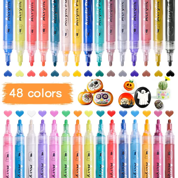 Guangna 1000 acrylic marker 48 color washable painting pen ceramic painting stone graffiti water-based marker
