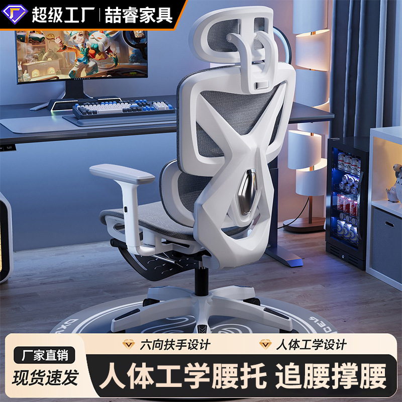 Computer Chair, Ergonomic Chair, Home-Use Reclining Office Chair, Comfortable for Long Sitting, Breathable Mesh Seat, Gaming Chair