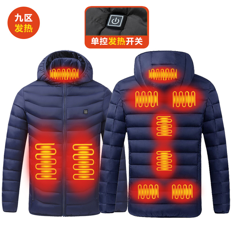 23 zonas, 4 controles, 11 zonas, control dual, nueve zonas, cuatro zonas, control único, ropa de calefacción, ropa de algodón con calefacción de invierno, chaqueta de gran tamaño, ropa de calefacción eléctrica