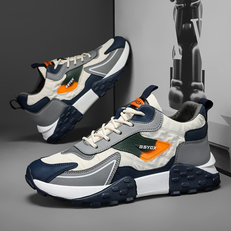 Zapatos de hombre 2024 otoño e invierno nuevos deportes plataforma casual zapatillas torpes otoño e invierno de los hombres de moda altura aumento versátil zapatos de moda