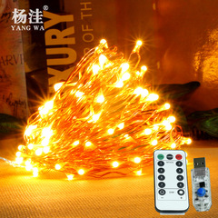 Remote control usb light string led copper wire light string remote control wedding outdoor Christmas and Halloween decorative lights cross-border hot sales