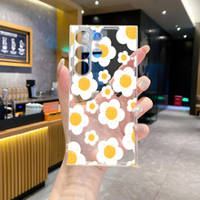 工厂直销小清新太阳花创意设计适用三星S23/22精孔全包透明手机壳