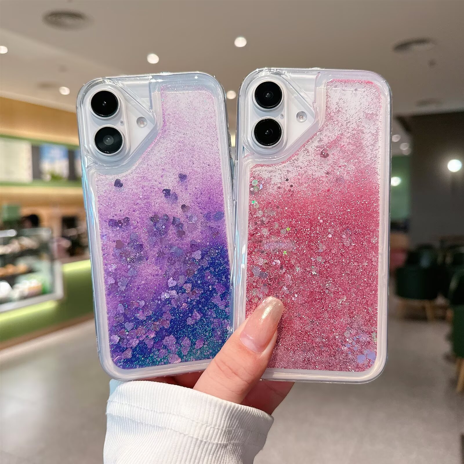 Suitable for Iphone16E Mobile Phone Case 16Plus Colorful Glitter Star Quicksand Case 17Pro Anti-Fall Tpu Case