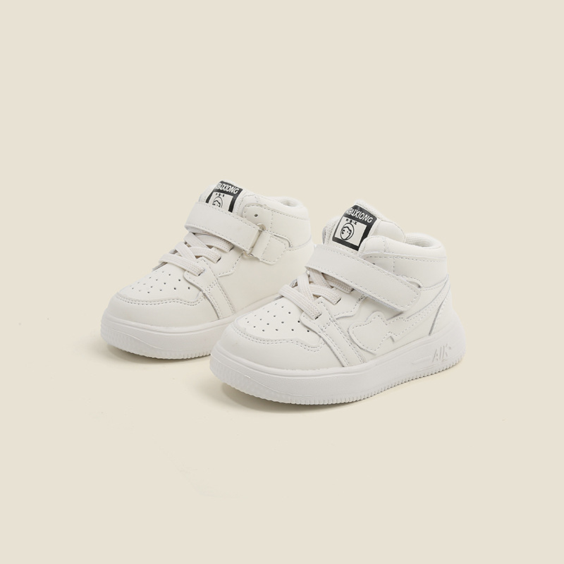 Bebek yürümeye başlayan çocuk ayakkabıları sonbahar bebek kız spor ayakkabıları yüksek üst tahta ayakkabılar her bir ayakkabı günlük ayakkabılar_voghion.com