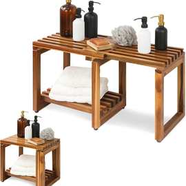 防水防滑浴室凳松木家用卫生间换鞋凳实木凳淋浴置物淋浴房凳