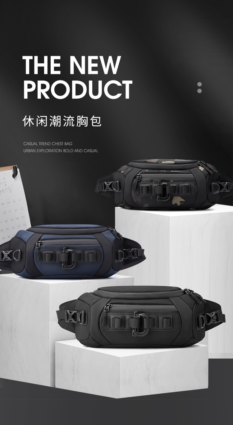 Wepower's new ballistic nylon crossbody bag, outdoor functional windbreaker bag, simple men's waist bag and small crossbody bag details Picture