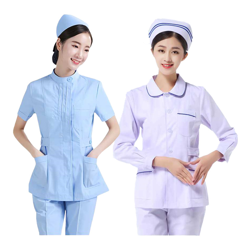Nurse Uniform Long-Sleeved Women's Short-Sleeved Round-Neck Suit Short Style Medical Workwear Dental Oral Workwear Stand-Up Collar Medical Clothing