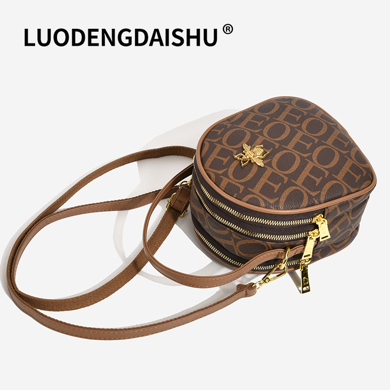 Borsa a tracolla per donna Borsa a tracolla stampata retrò di nuova moda per donna Borsa piccola quadrata Borsa a tracolla versatile per telefono_voghion.com