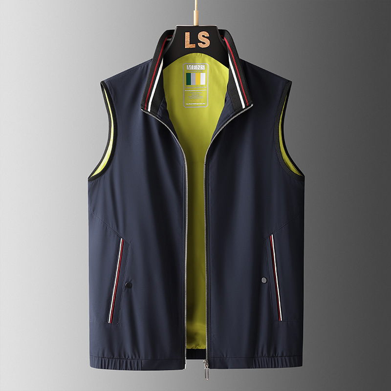 Light Luxury Design Men's Vest Business Casual Golf Paul No-Iron Vest Trendy Style Plus Size Sports Vest