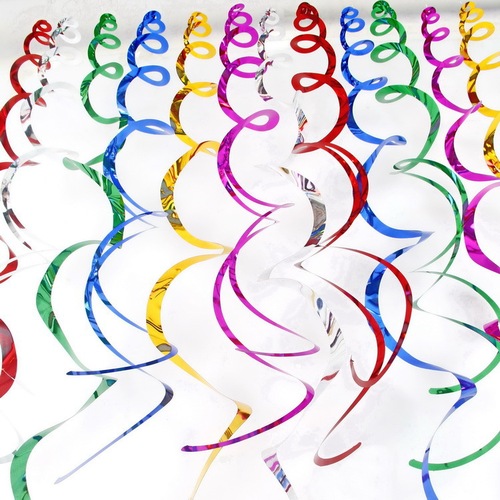 Cross-border decoration party supplies wedding decoration props Halloween kindergarten pendants swirl raffia spiral pendants