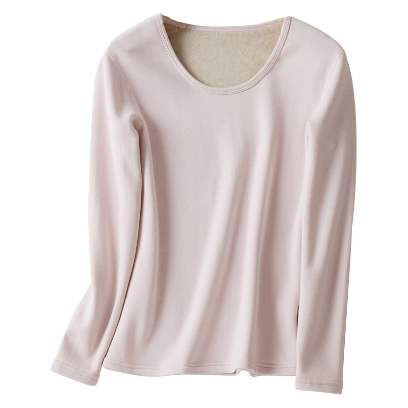 Venta al por mayor de seda cuello redondo cepillado engrosado cálido traje ropa interior larga de las mujeres pantalones largos de seda de mora conjunto de otoño e invierno
