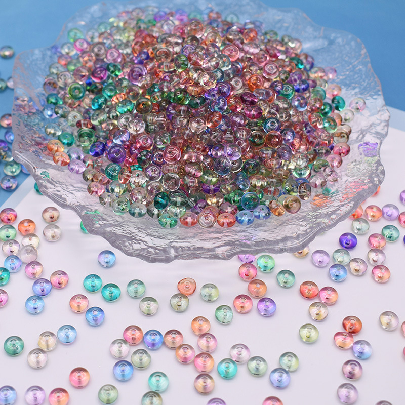 Cross-border hot 6*3mm mixed color abacus beads donut beaded diy bracelet necklace beaded jewelry accessories wholesale