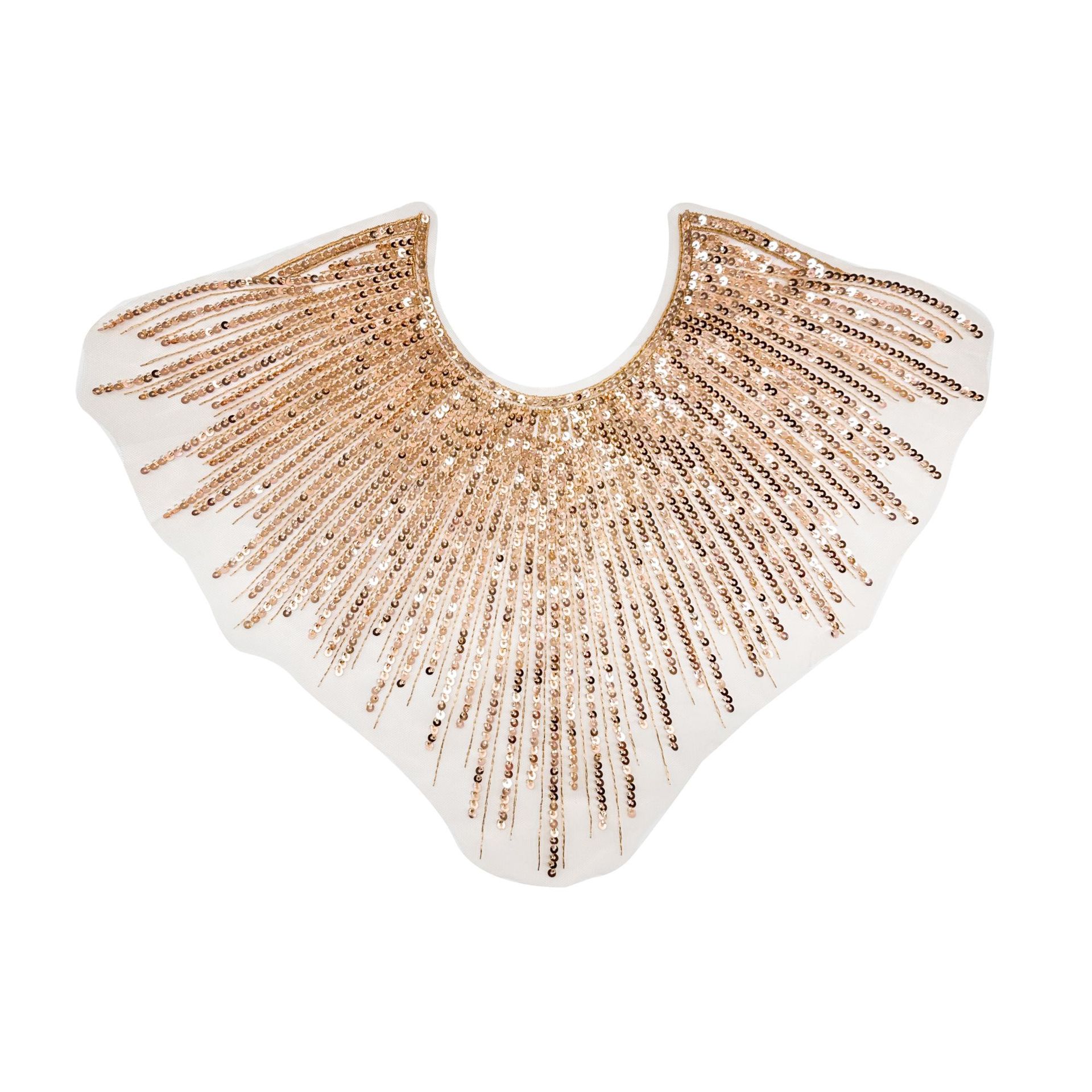 Cuello de perlas transfronterizas vestido de boda vestido de baile exagerado vestido de alta calidad de otoño piezas delanteras accesorios de cuello de poliéster en stock