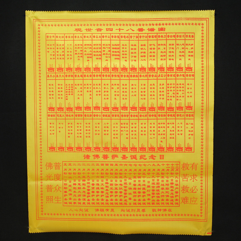 仙家香谱观音财神图谱二十四香火图烧香观香布料点香家居香熏摆件