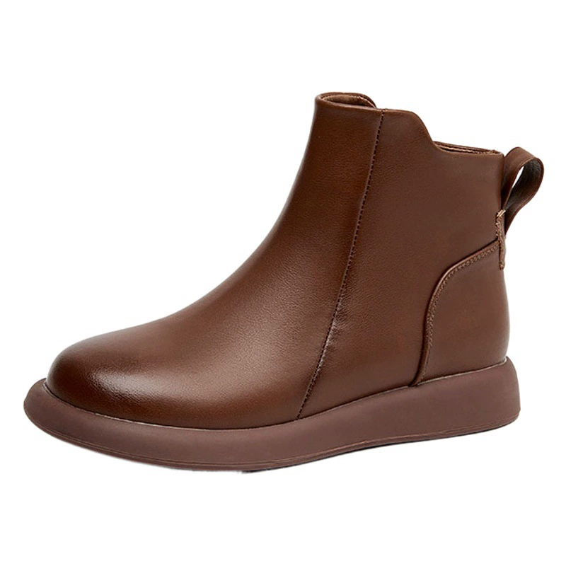 Кожаные короткие сапоги женский 2023 осень-зима новый плоский фон повседневные сапоги Martin Mayard Live Женская обувь 362