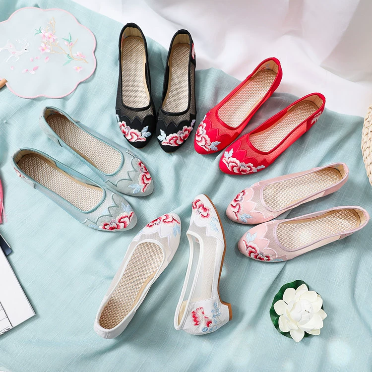 Женские одиночные туфли с этнической вышивкой Jasper, туфли с внутренней высотой и острым носком, Чонсам с квадратной танцевальной туфелькой и говяжьей подошвой, новинка 2020