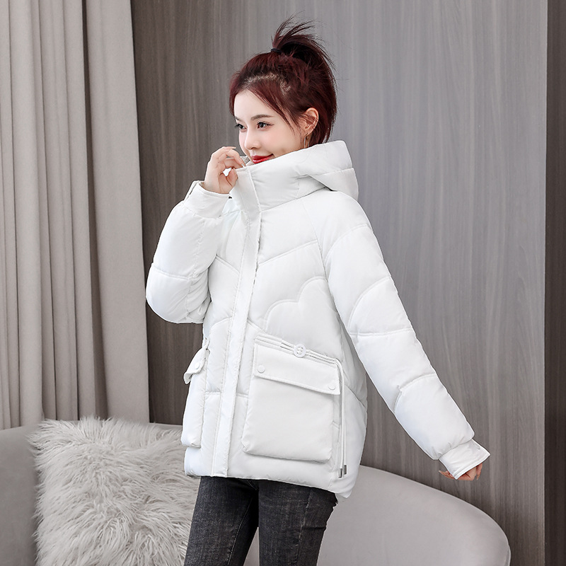 Chaqueta de algodón de plumón de estilo largo y medio, ropa de pan de moda coreana para estudiantes, ropa de algodón suelta y gruesa, chaqueta de algodón sin lavado.