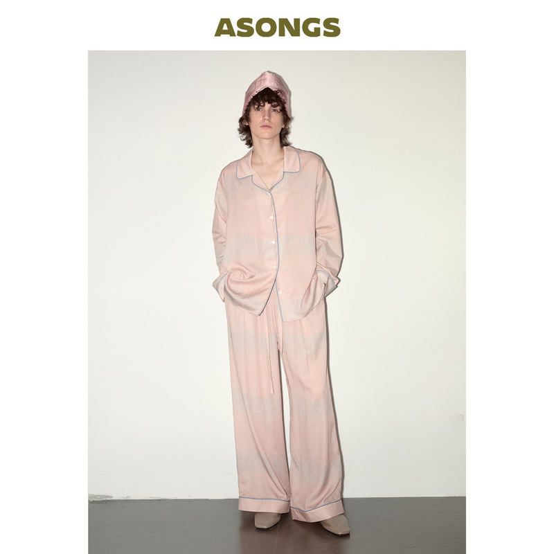 Asongs2026 Spring Zodiac Year Pink Dark Snake Pattern Home Wear Pajamas Couple Holiday Gift Set