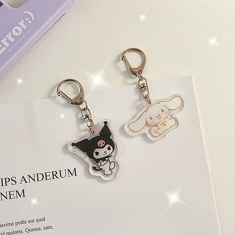 Sanrio colgante combinación traje estudiante acrílico insignia llavero tarea papelería Material fijo clip
