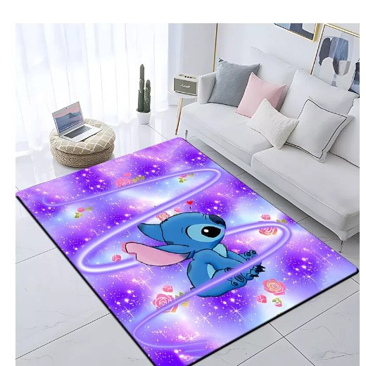Puntada de dibujos animados sala de estar alfombra hogar sofá mesa de café piso alfombra gran área linda chica corazón Bahía ventana estera en stock