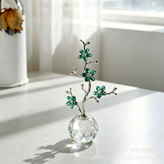 新款创意轻奢水晶梅花摆件家居桌面装饰品节日礼物工艺品装饰礼品