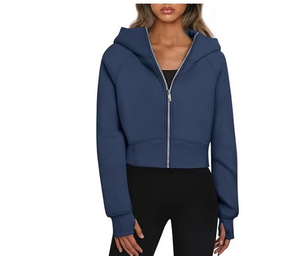 Regular Fit Fit Type Women's Streetwear Solid Color Zipper Zipper Hoodie