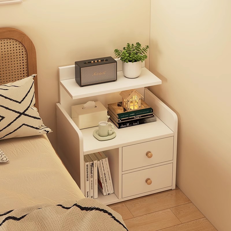 Mesa de cabecera moderna y simple estante de cabecera de cama dormitorio pequeño gabinete de almacenamiento de la cama del dormitorio principal pequeño gabinete de la cama