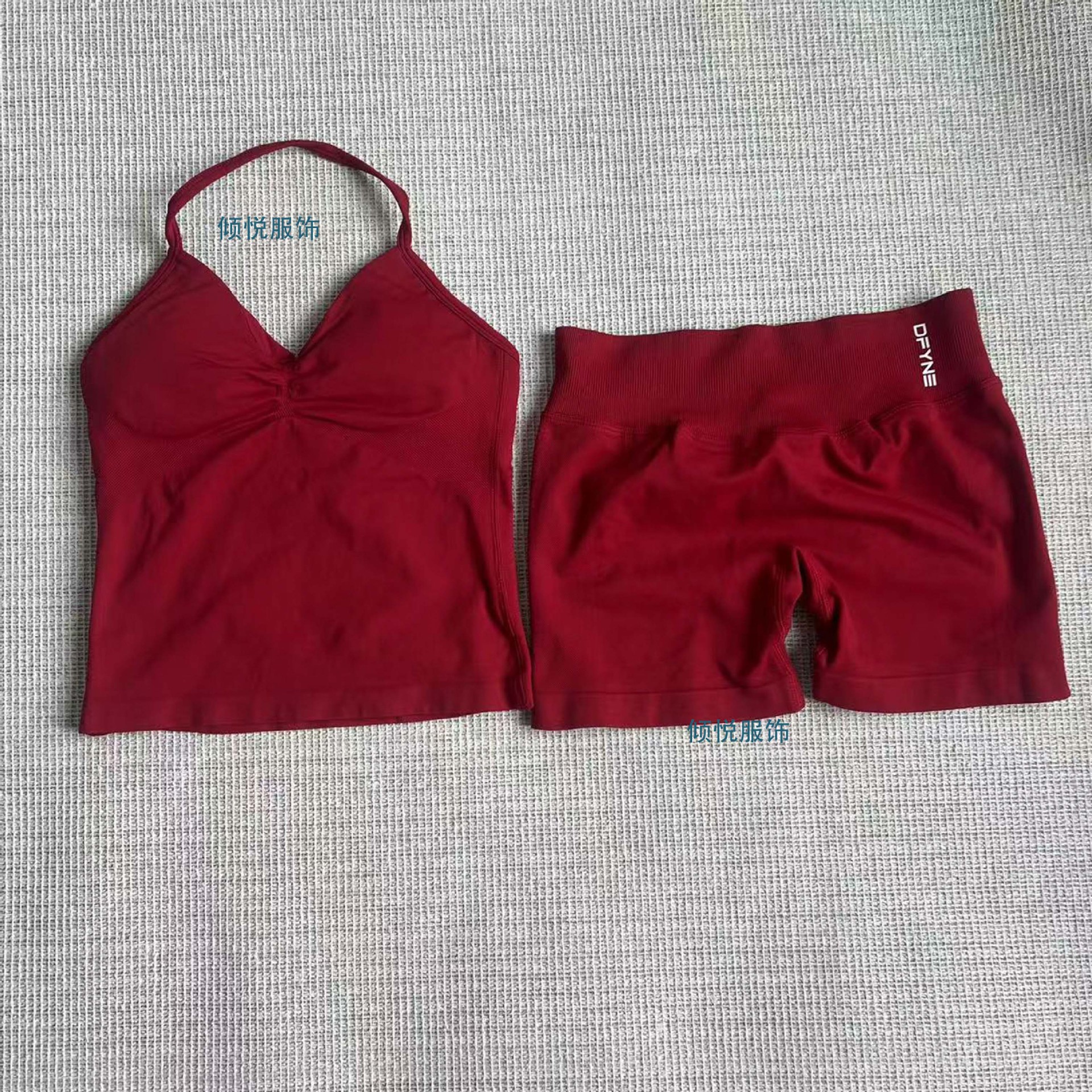AliExpress venta caliente DFYNE nuevo fitness yoga traje deportivo chaleco halter sujetador pantalones cortos traje mujer