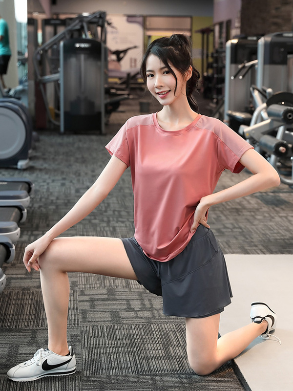 胖mm夏季薄款大码200斤宽松健身房女速干瑜伽服运动跑步短裤套装|undefined