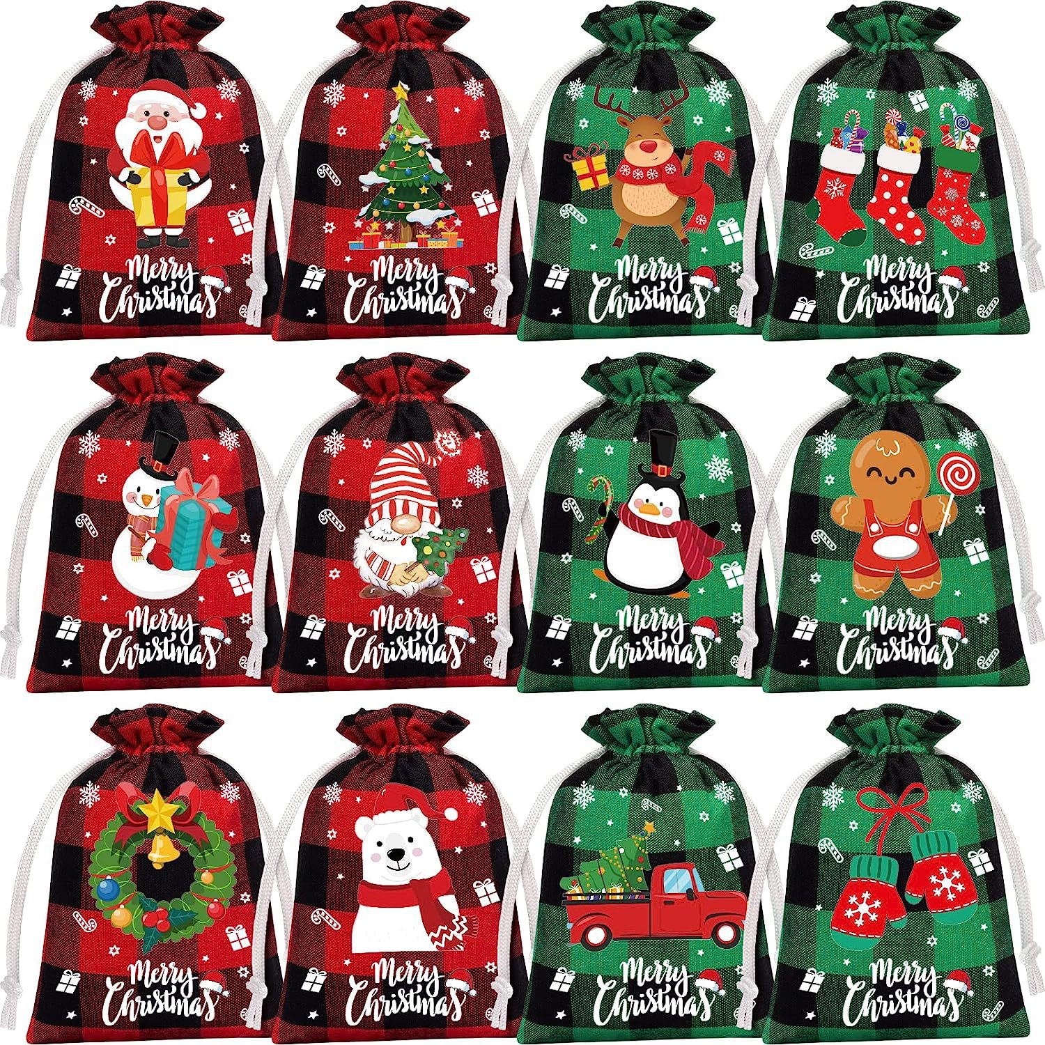 兔子复活节包装礼品袋 印刷logo收纳 仿麻抽绳束口袋 圣诞袋