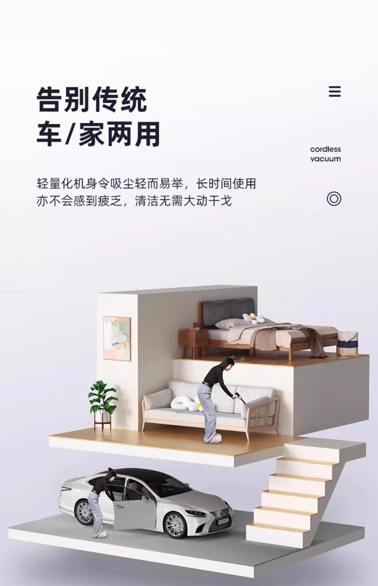 Handheld Vacuum Cleaner New Wireless Charging Car Home Small Multi-Functional Portable Car High-Power Dual-Purpose