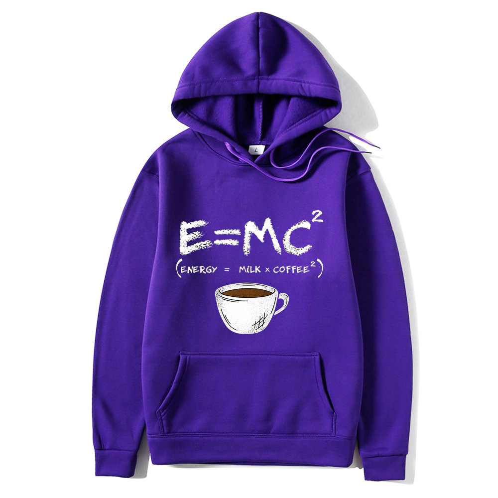 Energi=Mjölk+kaffetryck Modemärke Graffiti Bokstavstryck Huvtröja kappa_voghion.com