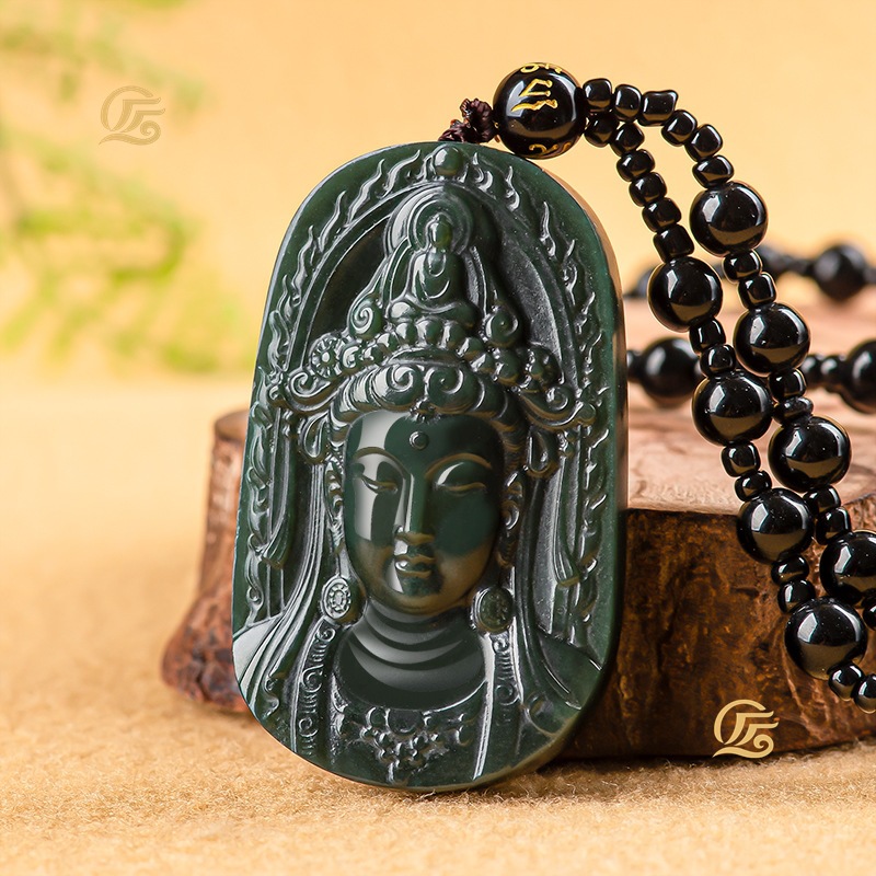 天然项链女款批发头挂件老料玉石玉观音吊坠和田玉青男士青海
