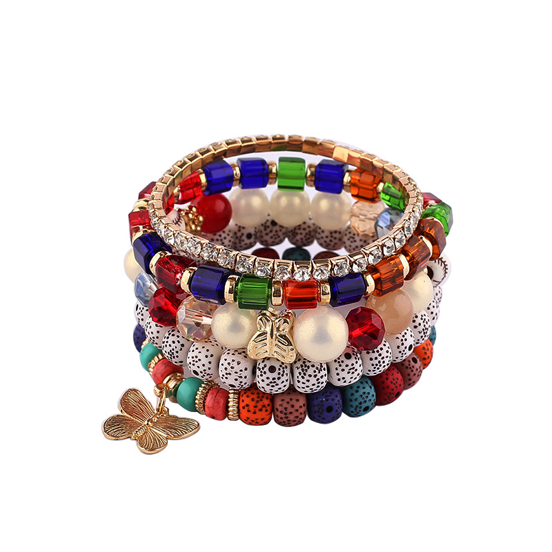 Retro Round Wooden Beads Beaded Women's Bracelets display picture 3