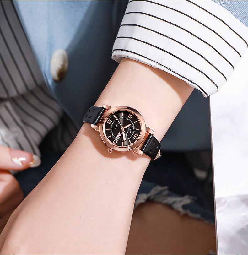 Online celebrity live streaming women's Korean version minimalist waterproof luminous dual calendar non mechanical_voghion.com