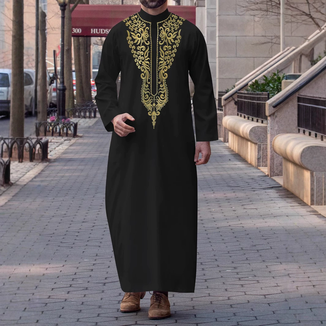 Men's ethnic long-sleeve, (Cross-border trading), with embroidery, ethnic style, oversize