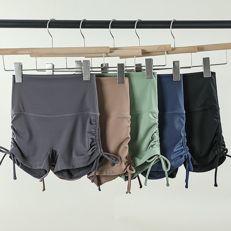 New Nude Yoga Shorts Pleated Drawstring Fitness Shorts Without Embarrassing Lines Sports Cycling Peach Shorts Summer New Nude Yoga Shorts Pleated Drawstring Fitness Shorts Without Embarrassing Lines Sports Cycling Peach Shorts Summer