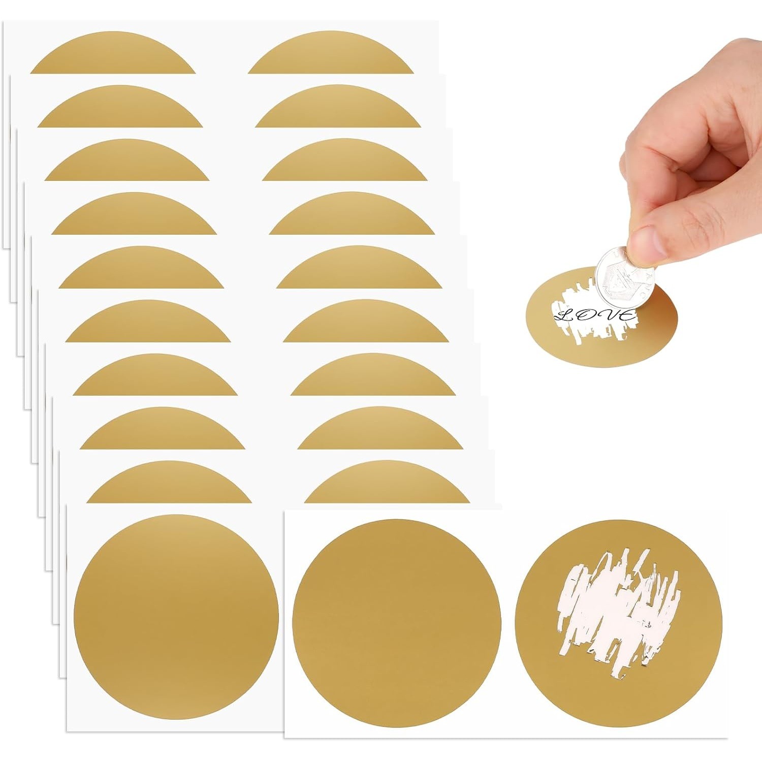 金色刮刮卡贴纸DIY惊喜奖励票游戏用