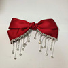 Design hairgrip with tassels with bow, fashionable hairpin, hair accessory, Japanese and Korean, trend of season, internet celebrity