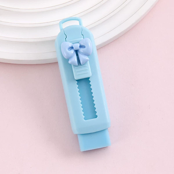 Blue eraser with bow