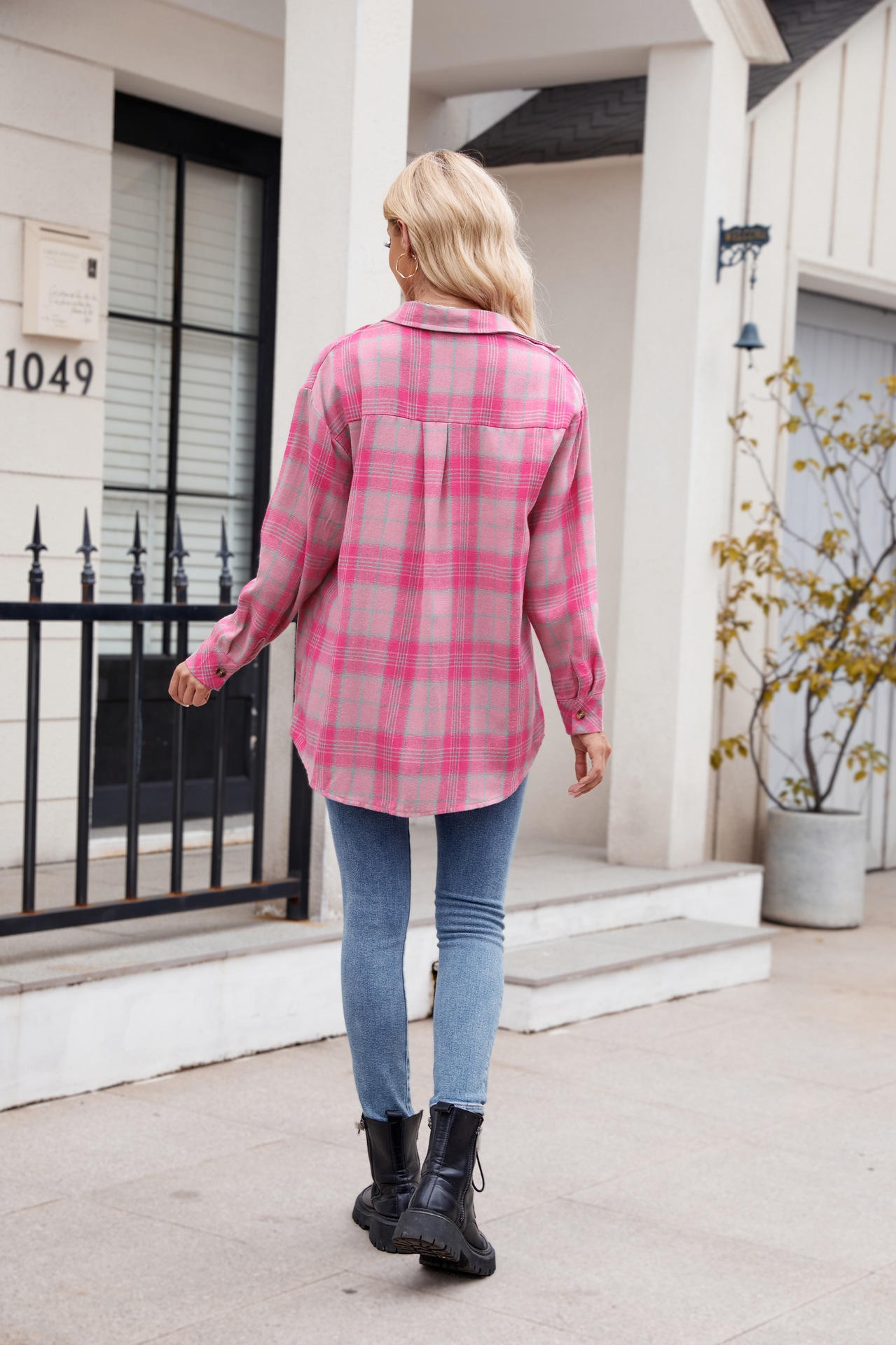 Camicia a quadri donna stile casual autunno inverno_voghion.com