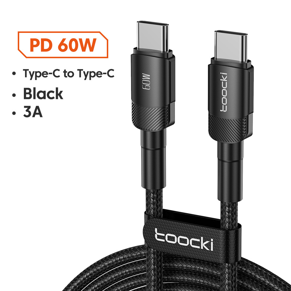 El popular cable de datos de carga súper rápida PD100W de Toocki es adecuado para el cable de carga del portátil 15 del teléfono móvil Huawei y Apple