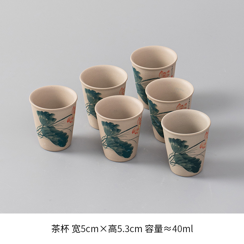 Ceramic tea cup, glass tea set, 6 pieces