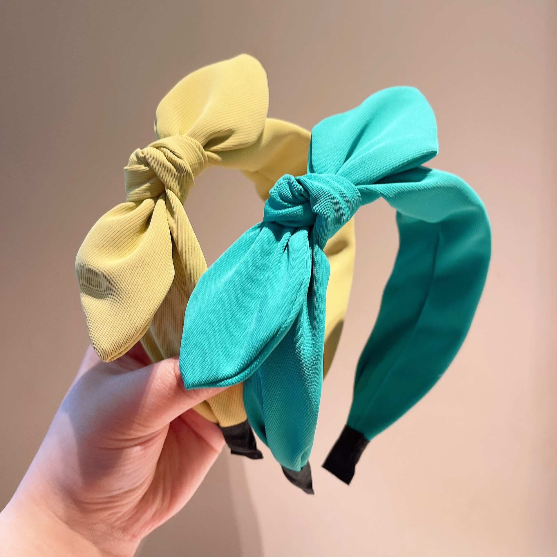 simple solid color bow rabbit ears hairpin headband wholesalepicture5
