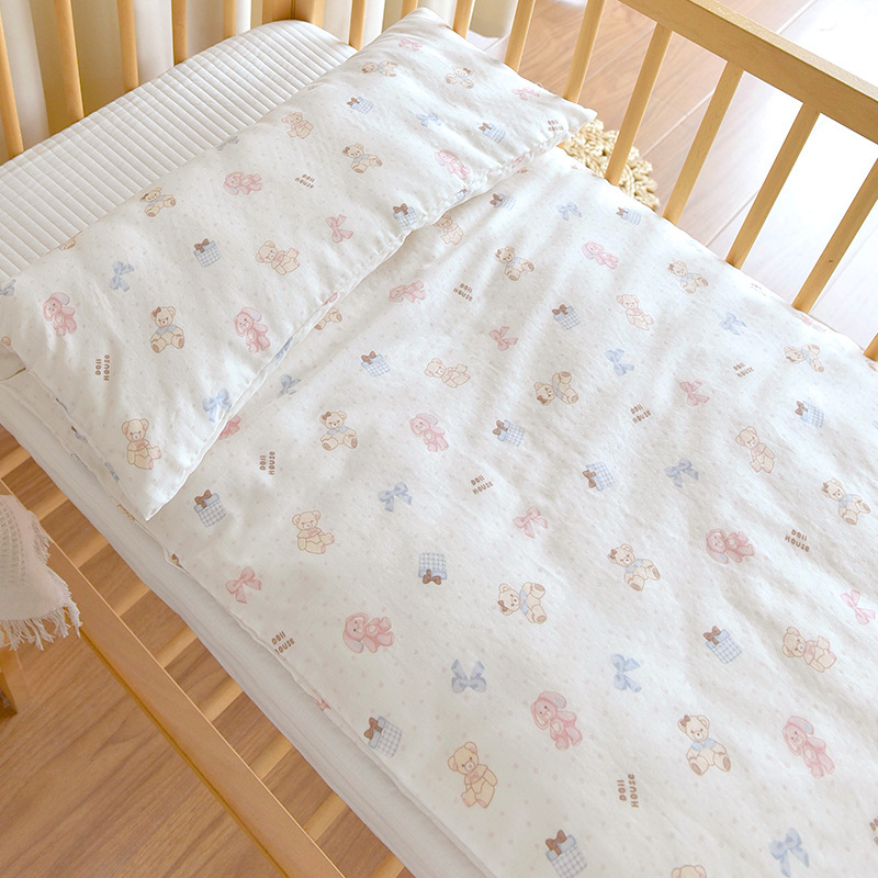 婴儿纯棉纱布床褥新生宝宝纯棉花秋冬加厚床垫幼儿园儿童铺被褥子|undefined
