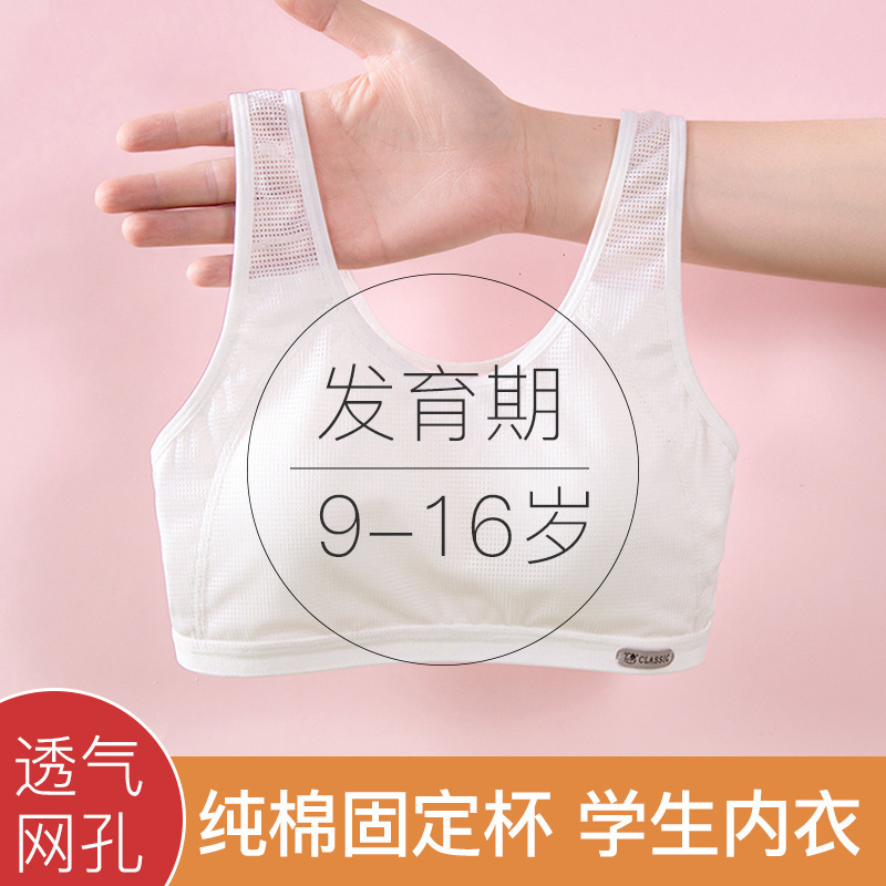 Thin Summer Girl Bra Junior High School Students Underwear Girls Middle School Children Development Small Vest Breathable Mesh